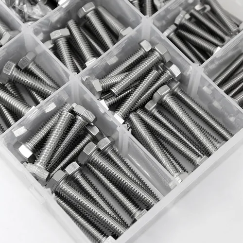 Vista 4 de Kit de 579 tornillos y tuercas 1/4-20 5/16-18 3/8-16 de acero inoxidable 18-8 resistentes tornillos hexagonales tuercas arandelas kit surtido