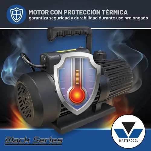 Vista 3 de Mastercool 90059-BL Serie Negra Bomba de vacío de fase única de 1.8 CFM con motor protegido térmicamente, ventilador de alto volumen y válvula