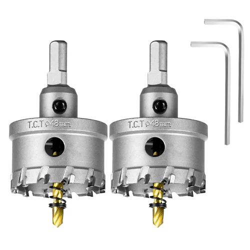 Vista 10 de SALI Kit de sierra perforadora TCT de 1 pulgada (1.024 in) con punta de carburo de tungsteno con broca piloto chapada en titanio para metal, acero