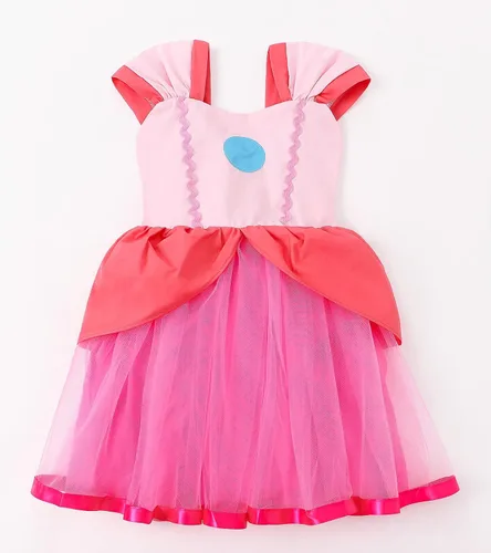 Vista 3 de Eledobby Princess Pink Costume Dress for Girls Halloween Cosplay Outfits Birthday Party Fancy Toddler Dress Up