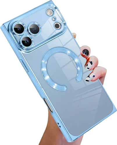 Vista 69 de KANGHAR Funda diseñada para iPhone 12 Pro Magnética Transparente con Protector de Lente de Cámara [Compatible con MagSafe] Diseño de Placado