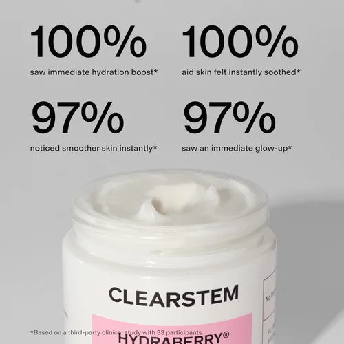 Vista 4 de CLEARSTEM HYDRABERRY - Máscara facial hidratante para mujer, máscara de noche para dormir para mujeres con ceramidas, árnica y magnesio PCA