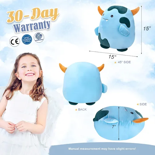 Vista 6 de Almohada de peluche de 15 pulgadas con forma de monstruo súper suave, cojín elástico para sofá, decoración de cumpleaños, regalo de San Valentín