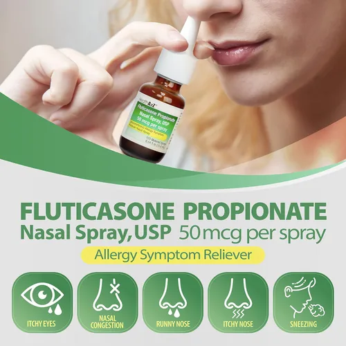 Vista 4 de HealthA2Z Pulverizadores nasales de propionato de fluticasona, alivio de alergias las 24 horas, 120 aerosoles, 0.54 onzas líquidas