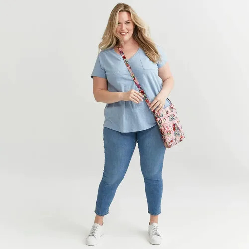 Vista 7 de Vera Bradley Bolso bandolera de algodón con triple cremallera para mujer