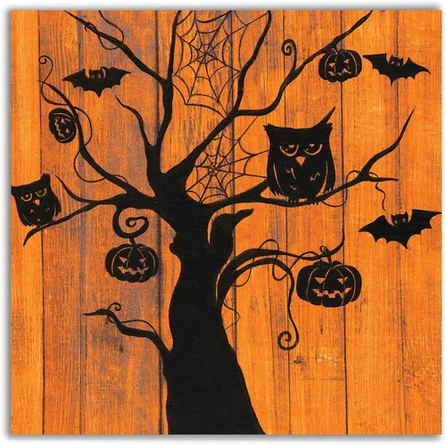 Vista 10 de Renditions Gallery Haunted House - Lienzo decorativo para pared de Halloween, 16 x 16 pulgadas