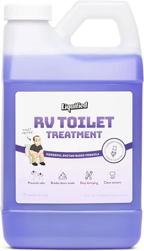 Vista 12 de Liquified RV Toilet Treatment - Digestor para tanque de retención de aguas negras, eliminador de olores, aroma lavanda, Matts RV Reviews, 16 onzas
