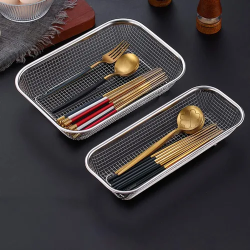 Vista 6 de BESTonZON Escurridor de mesa cuadrada Rectangular Alimentos para el hogar multifunción La bandeja de enjuague Servidor de acero Verduras Cuenca