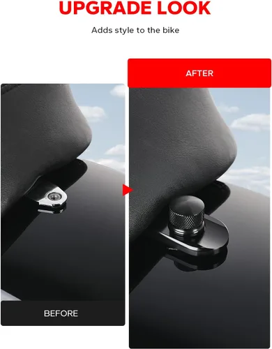 Vista 4 de Amazicha Cubierta de perilla de montaje de tornillo de lengüeta negra para Harley Touring 1996-2026