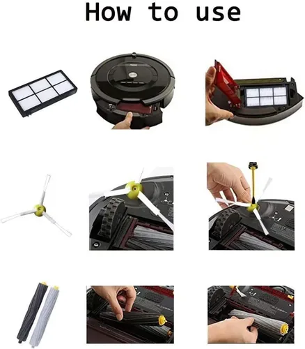 Vista 6 de Paquete de 13 piezas de repuesto para iRobot Roomba 800 900 Series 805 860 870 871 880 890 960 980 985 accesorios de vacío, kit de reposición con 1