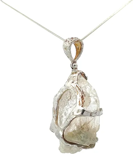 Vista 4 de Stones Desire - Collar con colgante de cristal de cuarzo del Himalaya