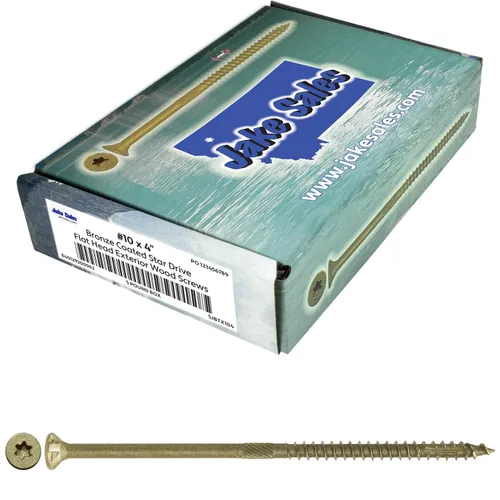 Vista 178 de 8 x 1 revestimiento exterior recubierto de bronce, tornillo de madera multiusos compatible con ACQ, cabeza plana Torx/Star Drive de 1 libra, 288