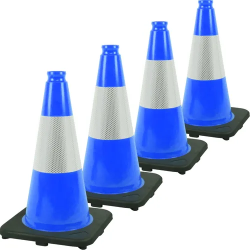 Vista 30 de Conos de Tráfico de PVC Naranja/Verde Fluorescente, Cono de Estacionamiento con Base Negra Pesada Estructuralmente Estable Resistente a