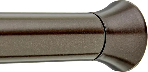 Vista 13 de Amazon Basics Barra de cortina de tensión de resorte resistente ajustable, sin perforación/sin agujeros, 54-90 pulgadas, negro, remate clásico