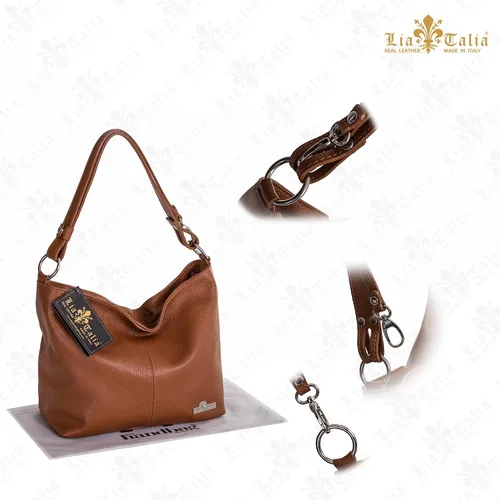 Vista 4 de LiaTalia Bolso Hobo de cuero italiano genuino para mujer bolso de mano de correa larga ajustable EMMY