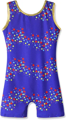 Vista 69 de HOZIY Leotardos de gimnasia para niñas, trajes de ciclismo con patrón adorable brillante