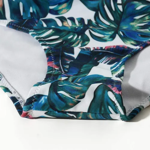 Vista 5 de Avanova - Bikini estilo halter con vuelos para mujer, de cintura alta, trajes de baño de dos piezas