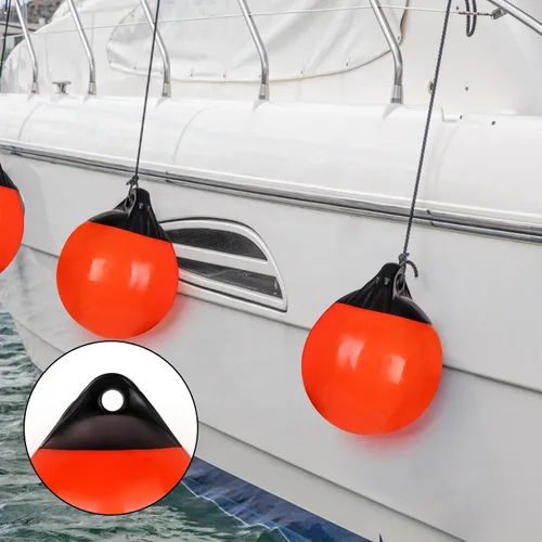 Vista 2 de Par de boyas de amarre de lanchas, de vinilo inflable de grado marino, bola de defensas de lancha, parachoques de barco para acoplamiento