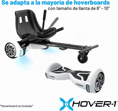 Vista 2 de Hover-1 Accesorio para Buggy Hoverboard - Compatible con la mayoría de los hoverboards eléctricos de 6.5" y 8", control de rueda trasera operado a