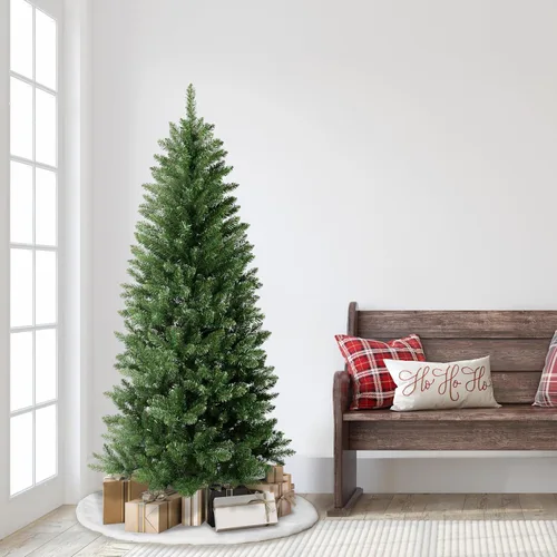 Vista 4 de Puleo International Carson Pine - Árbol de Navidad artificial sin iluminación con soporte, color verde (CP-60)