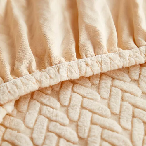 Vista 6 de vctops Funda de sofá de jacquard suave, funda elástica para sofá, funda elástica para sofá, parte inferior elástica, protector de muebles Beige