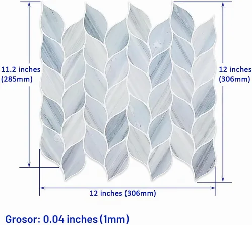 Vista 7 de Tilingview 10 piezas de azulejos de vinilo con diseño de hojas para despegar y pegar para salpicadero de cocina, azulejos autoadhesivos premium