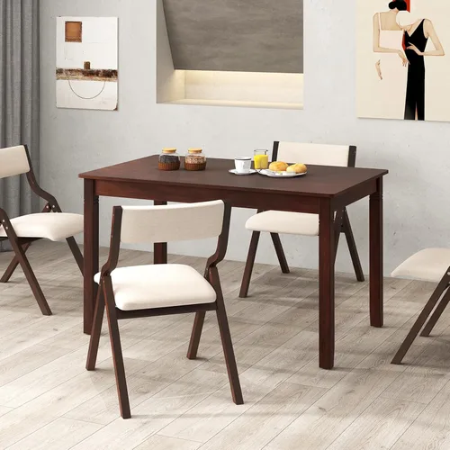 Vista 2 de GIANTEX - Mesa de comedor rectangular de 48 x 27.5 pulgadas con patas de madera, para espacios pequeños, apartamento, sala de estar, comedor, carga