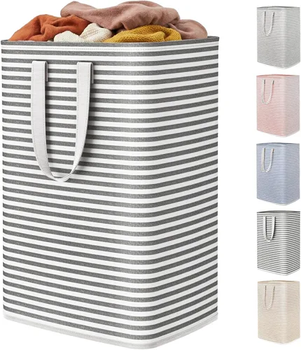 Vista 18 de Lifewit 75L x 2 Pack Collapsible Laundry Hamper Large,Tall Foldable Dirty Clothes Baskets Waterproof, Freestanding Double Bags with Easy Carry