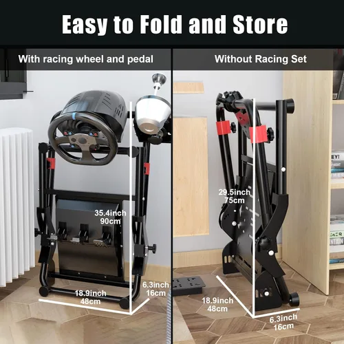 Vista 6 de DIWANGUS Racing Steering Wheel Stand Simulator Racing Stand Tilt-Adjustable Steering Wheel Stand for Logitech G25G27G29G920 ,Thrustmaster T300Rs