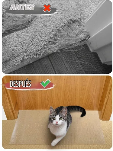 Vista 3 de Protector de alfombra de 8.2 pies (L) para mascotas - Protector de alfombra antideslizante para gatos, tapón resistente a los arañazos
