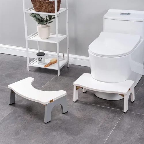 Vista 7 de Taburete de inodoro de madera, taburete plegable para adulto, taburete de madera para excrementos de 7 pulgadas por CHEAGO, taburete de inodoro