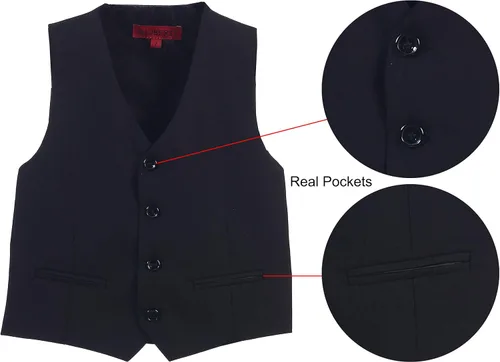 Vista 2 de Gioberti Chaleco de traje formal de 4 botones para niño