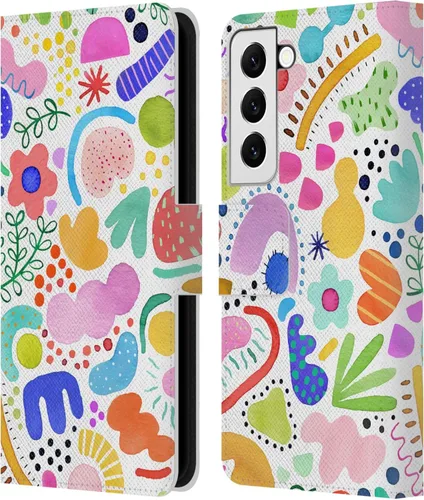 Vista 215 de Head Case Designs Officially Licensed Ninola Brushstrokes Black Summer Patterns Leather Wallet Case Compatible with Samsung Galaxy A07 4G