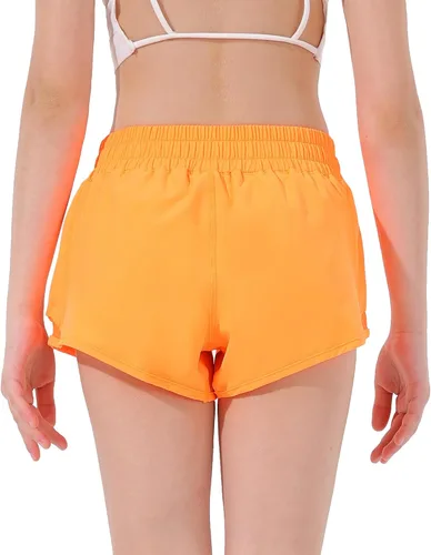 Vista 4 de Aurefin Pantalones cortos deportivos para niñas, pantalones cortos ligeros para correr para adolescentes, niñas, pantalones cortos deportivos