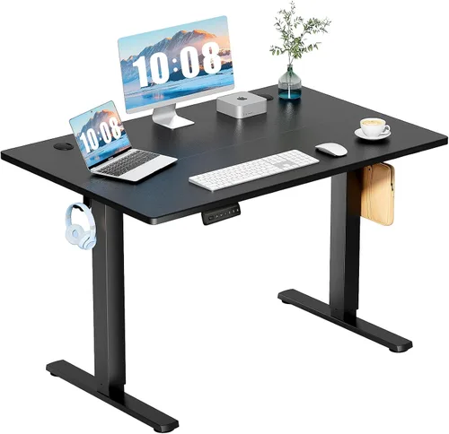 Vista 25 de DUMOS Escritorio eléctrico de pie de 40 pulgadas con altura ajustable, estación de trabajo para computadora para trabajar sentado o de pie, mesa