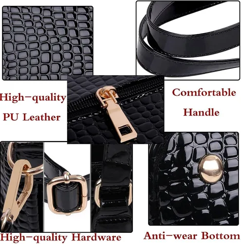 Vista 6 de Juego de 6 bolsas de mano para mujer, con asa superior, bolsa cruzada
