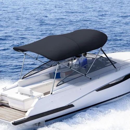 Vista 11 de KING BIRD Toldo Superior de Barco Bimini de 3-4 Arcos Protección Solar Toldo de Barco Impermeable Marco de Aluminio Inoxidable de 1 Pulgada 46