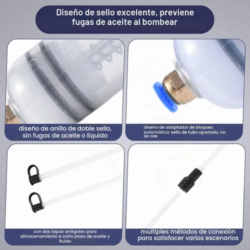 Vista 4 de Bomba Extractor de Líquido, Extractor Manual de Aceite para Autos, ATVs y Cortadoras de Césped - Bomba de Transferencia de Aceite con Mangueras