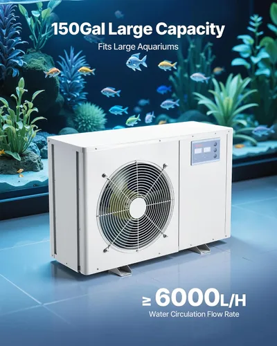 Vista 4 de VEVOR Enfriador de acuario de 150 galones, enfriador de agua de 1/2 HP para hidroponía, enfriamiento rápido para pecera, ajolote, arrecife de coral
