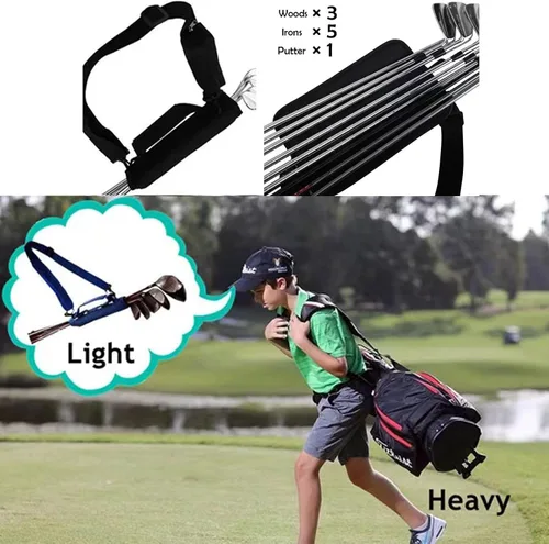 Vista 2 de Bolsa organizadora de bolsas de golf de viaje, bolsas para palos de golf para hombres y mujeres, bolsa de transporte pequeña, bolsa de transporte