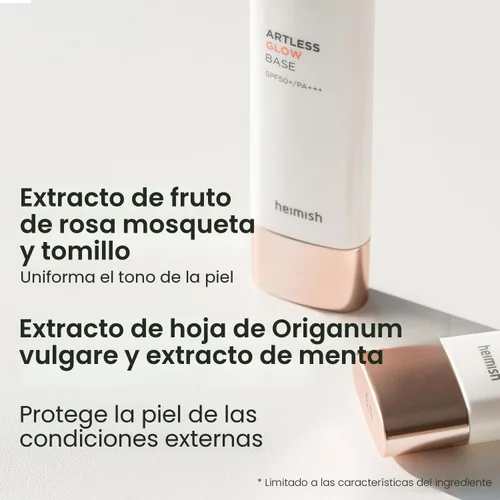 Vista 6 de HEIMISH Artless Glow Base 1.35 fl. oz/40 ml, Base de Maquillaje Multiusos, Primer, Iluminador, Tono de Rostro con Protector Solar para el rostro