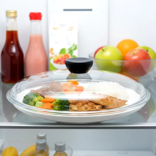 Vista 6 de LemonRoad Paquete de 3 cubiertas de vidrio para salpicaduras de microondas de 10 pulgadas para alimentos, cubierta de utensilios de cocina de vidrio