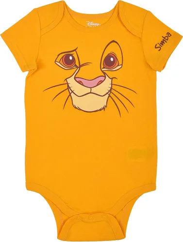 Vista 2 de Disney Lion King Boys Simba Costume Bodysuit and Hat Set for Newborn and Infant YellowBrownWhite