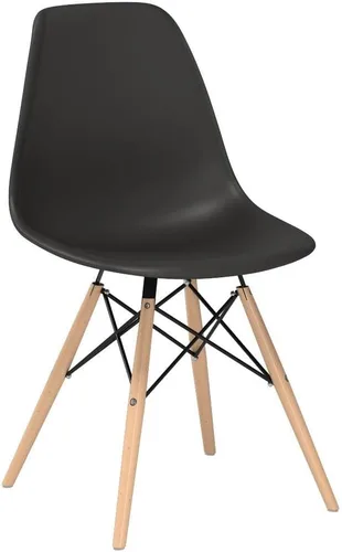 Vista 5 de Furmax Silla de comedor de estilo moderno, silla DSW moderna de mediados de siglo, silla de plástico Shell Lounge para cocina, comedor, dormitorio