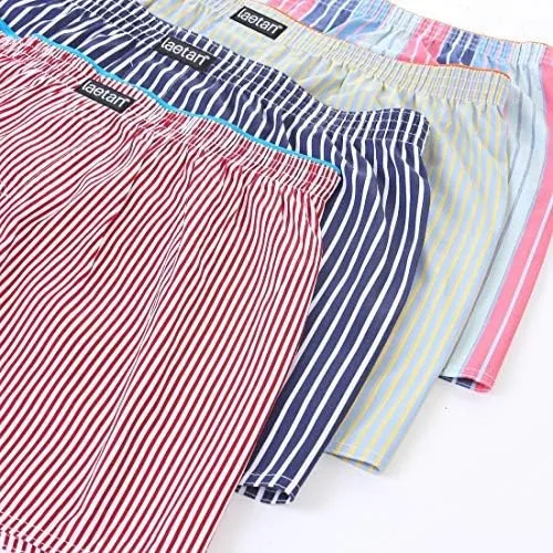 Vista 6 de LAETAN Mens Boxer Shorts, Mens Underwear Cotton Woven Boxer Short