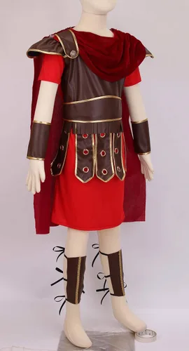 Vista 5 de LMYOVE Disfraz de guerrero para niños Halloween para niños soldado romano gladiador vikingo medieval fiesta de juego de rol 4-11 años