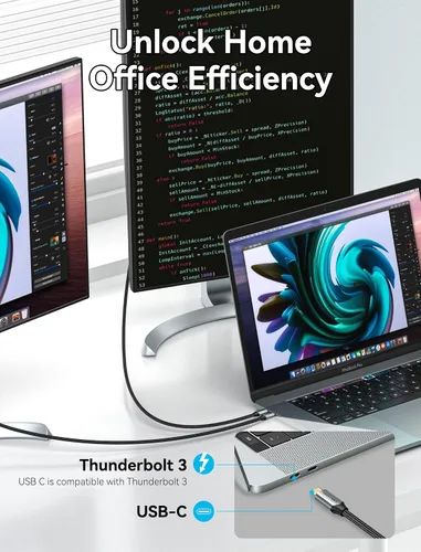 Vista 3 de VENTION Cable USB C a HDMI de 3 pies (4K @60Hz, 2K@120Hz, 1080P @144Hz), cable Thunderbolt a HDMI tipo C a HDMI [compatible con Thunderbolt 3]