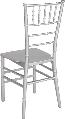 Vista 5 de Flash Furniture - Silla apilable de resina plateada HERCULES Series Chiavari plateado