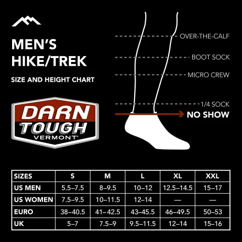 Vista 4 de Darn Tough Men's Light Hiker No Show Lightweight with Cushion Hiking Sock (Style 1990)
