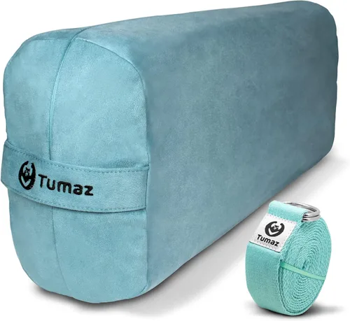 Vista 13 de Tumaz Yoga Bolster Set, Rectangular Yoga Bolster with Washable Cover Soft bolster for restorative yoga, meditation and stretching. Includes 8-ft